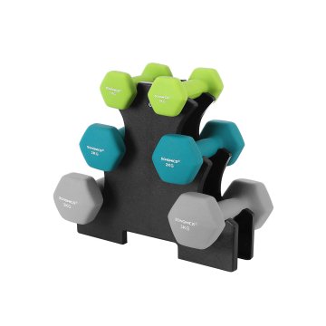 Songmics Set uteži šestkotne 2x1 kg 2x2 kg 2x3 kg zelena modra siva