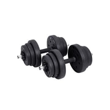 Songmics Set uteži 2 kosa 20 kg nastavljiv črn