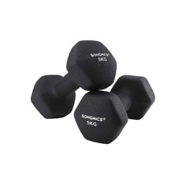 Songmics Set uteži 2 kosa po 5 kg, črne barve