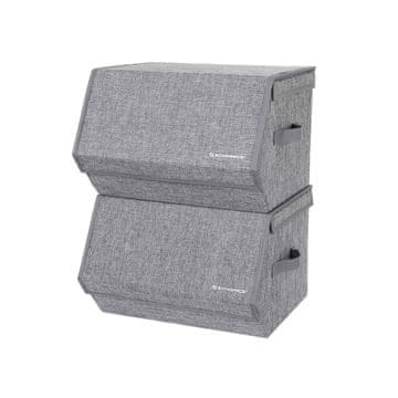 Songmics Set shranjevalnih škatel 38x25x26.5 cm siva zložljiva