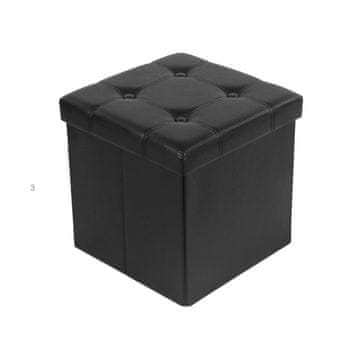 Songmics Shranjevalni otomanski stol 38x35x35 cm Bela