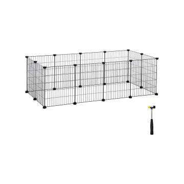 Songmics Igralni ograja za male živali 143x73x46 cm črna