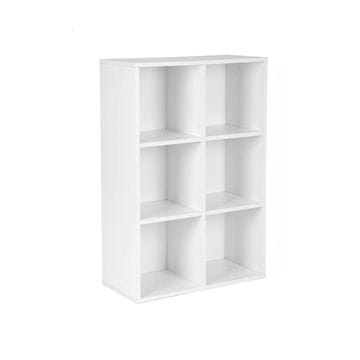 Songmics Knjižna omara 6 predelkov 65.5x97.5x30 cm hrast