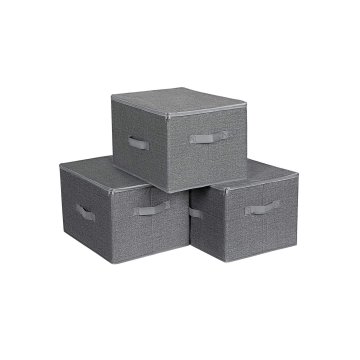Songmics Set 3 škatel za shranjevanje s pokrovi 40x30x25 cm, siva