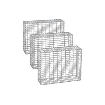 Songmics Gabionska košara 100x80x30 cm srebrna