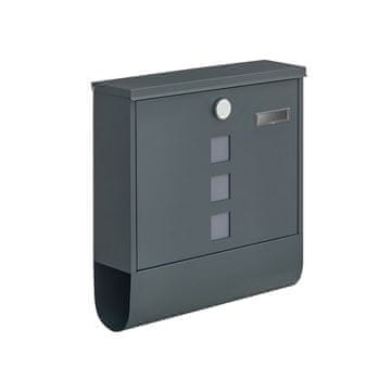 Songmics Stenska poštna skrinjica 11x37x37 cm siva