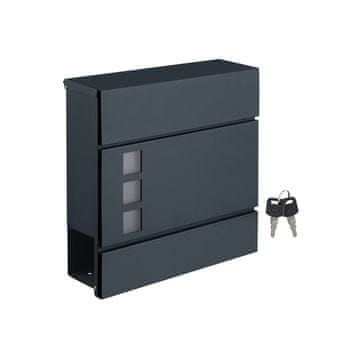 Songmics Stenska poštna skrinjica 37x10.5x37 cm siva