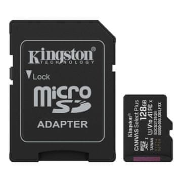 Kingston Canvas Select Plus Gen3 microSDXC kartica + adapter, 128GB (SDCS3/128GB)