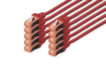 Digitus DIGITUS CAT 6 S/FTP patch kabel, 10 kosov, 2m, rdeč