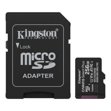 Kingston Canvas Select Plus Gen3 microSDXC kartica + adapter, 256GB (SDCS3/256GB)