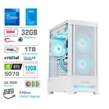 MEGA MT S8 računalnik, Intel Core i7-12700K, 32GB, SSD1TB, RTX5070, FreeDOS