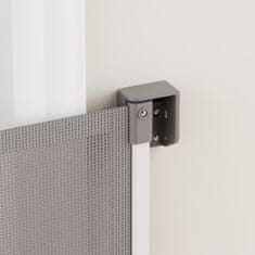 Moby System Otroška varnostna ograjica 140 cm iz ABS in PVC mreže za 6–24 mesecev, zvijljiva, zaklepanje z eno roko za vrata in stopnice