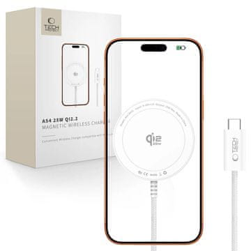 Tech-protect A54 brezžični MagSafe polnilec 25W QI2.2, bel