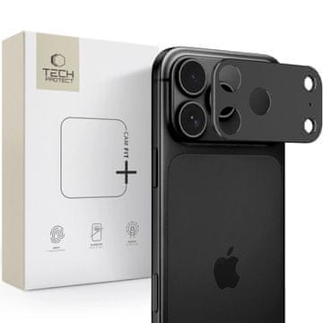Tech-protect CamAlloy Fit zaščitno steklo za kamero za iPhone 18 Pro Max, črno