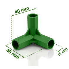 Northix Priključki za drogove za 11 mm kolčke, zeleni, komplet 4 kosov