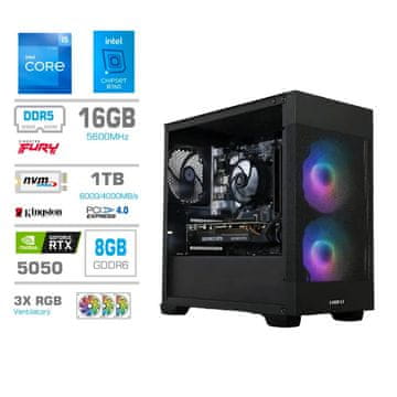 MEGA MT S7X računalnik, Intel Core i5-12400F, 16GB, SSD1TB, RTX5050, FreeDOS