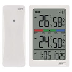 Emos E0558W digitalni termometer s hidrometrom, brezžični senzor, budilka, datum