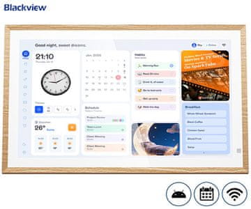 Blackview Nest 15 pametni foto okvir, 39,6cm (15.6"), FHD+ IPS, Android OS, WiFi, BT, 32GB, zvočnik, rjav (Natural Wood)