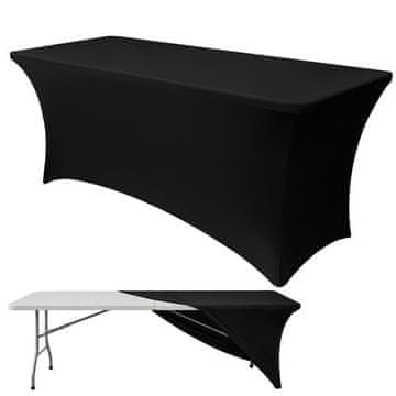 Northix Elastičen črn banketni prt 180x75 cm