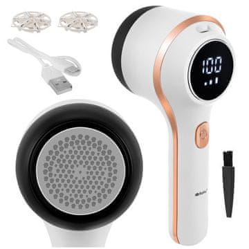 Northix Brezžični brivnik za tkanine, 6 rezil, USB-C, LCD zaslon