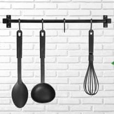 Orion Praktičen obešalnik za kuhinjske pripomočke iz črnega aluminija