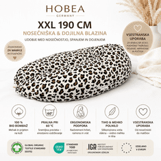 HOBEA XXL nosečniška in dojilna blazina 190 cm, bio bombaž, leopard