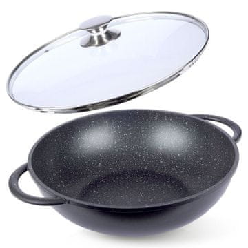 Northio Wok s pfluon granitom. Popoln za vse štedilnike in primeren za pomivalni stroj.