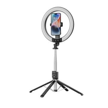 BLAVEC Aura P55 Selfie okrogla LED luč + stojalo 2.3m, črna
