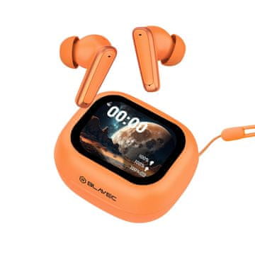 BLAVEC BW-07 TWS brezžične slušalke z LCD zaslonom, oranžne