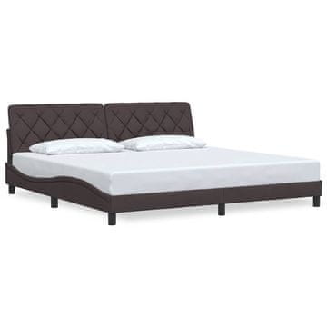 Vidaxl Posteljni okvir brez vzmetnice temno rjav 200x200 cm blago