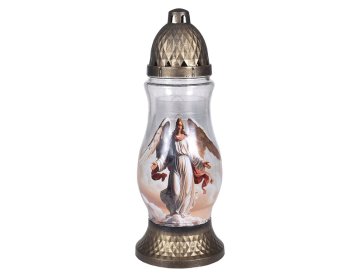 Pokopališka svetilka ANGEL steklo 80g d10x28cm