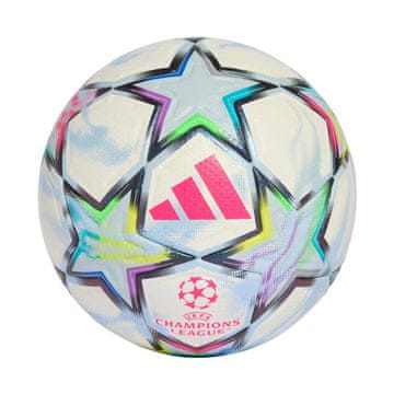 slomart adidas UCL Pro League Stage nogometna žoga, velikost 5, bela/svetlo modra/pisana