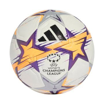 slomart adidas UCL Womens Pro 26/27 League Stage žoga za nogomet, velikost 5, bela/oranžna/vijolična