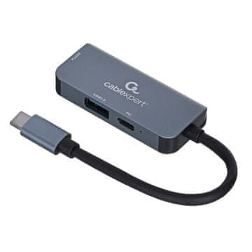 Gembird GEMBIRD A-CM-COMBO3-02 USB-C Multi-port adapter (USB + HDMI + PD) Srebrn