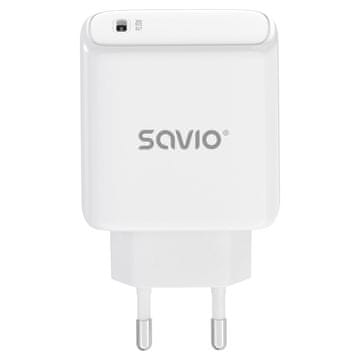 SAVIO SAVIO LA-14 20W USB-C PD Polnilnik - bel