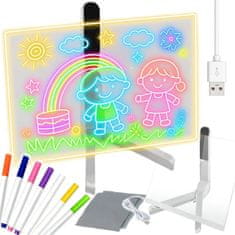 Dexxer LED svetlobna grafična tablica za risanje neon 20×30cm