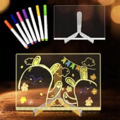 Dexxer LED svetlobna grafična tablica za risanje neon 20×30cm