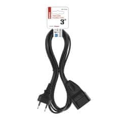 Emos PC01303 podaljšek 3 m / 1 vtičnica / PVC / 0,75 mm2 / črn