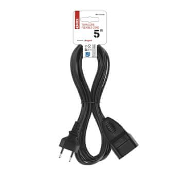Emos PC01305 podaljšek 5 m / 1 vtičnica / PVC / 0,75 mm2 / črn