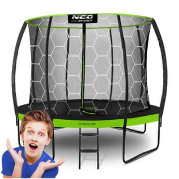 Northix Profilirani trampolin za vrt 10ft/312cm z notranjo zaščitno mrežo Neo-Sport