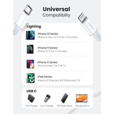 Ugreen USB-C na Lightning kabel, PD, srebrn, 2m (60749)
