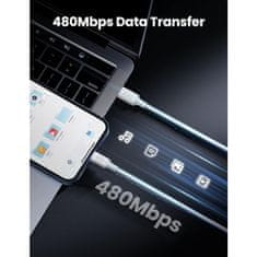 Ugreen USB-C na Lightning kabel, PD, srebrn, 2m (60749)