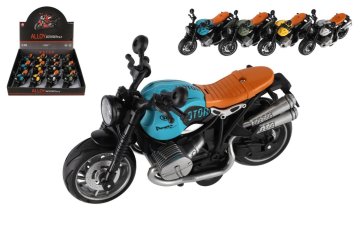 Teddies Plastično motorno kolo 13 cm, izvlečno, na baterije, s svetlobo in zvokom