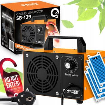 Verkgroup 140W generator ozona 60g/h odstranjevalec neprijetnih vonjav ozonator rumen