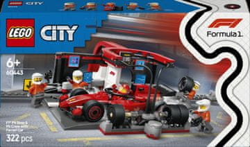 shumee Lego City F1 postajališče in mehaniki komplet z avtomobilom Ferrari, 322 kosov (60443)