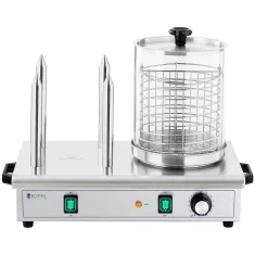 Royal Catering Grelnik za hot doge s 4 nabodalci za žemljice in posodo za 30 klobas, 650 W