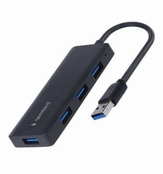 HUB Gembird HUB-M-32AB-01 USB 3.2 Gen 1 razdelilnik s 4 vrati, črn