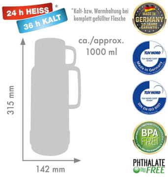 ROTPUNKT ROTPUNKT Glass Glass Termovka, 1.0 L, Ruby (rdeča)