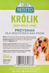 slomart PETITTO Poslastica za pse, zajec in ribe, 500g