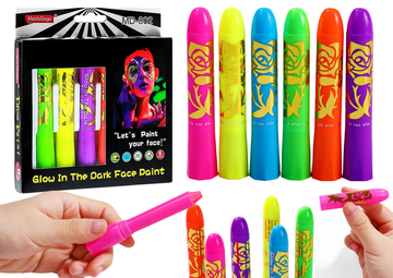 slomart Neon komplet za poslikavo obraza: pisala, kredice (6 kos)